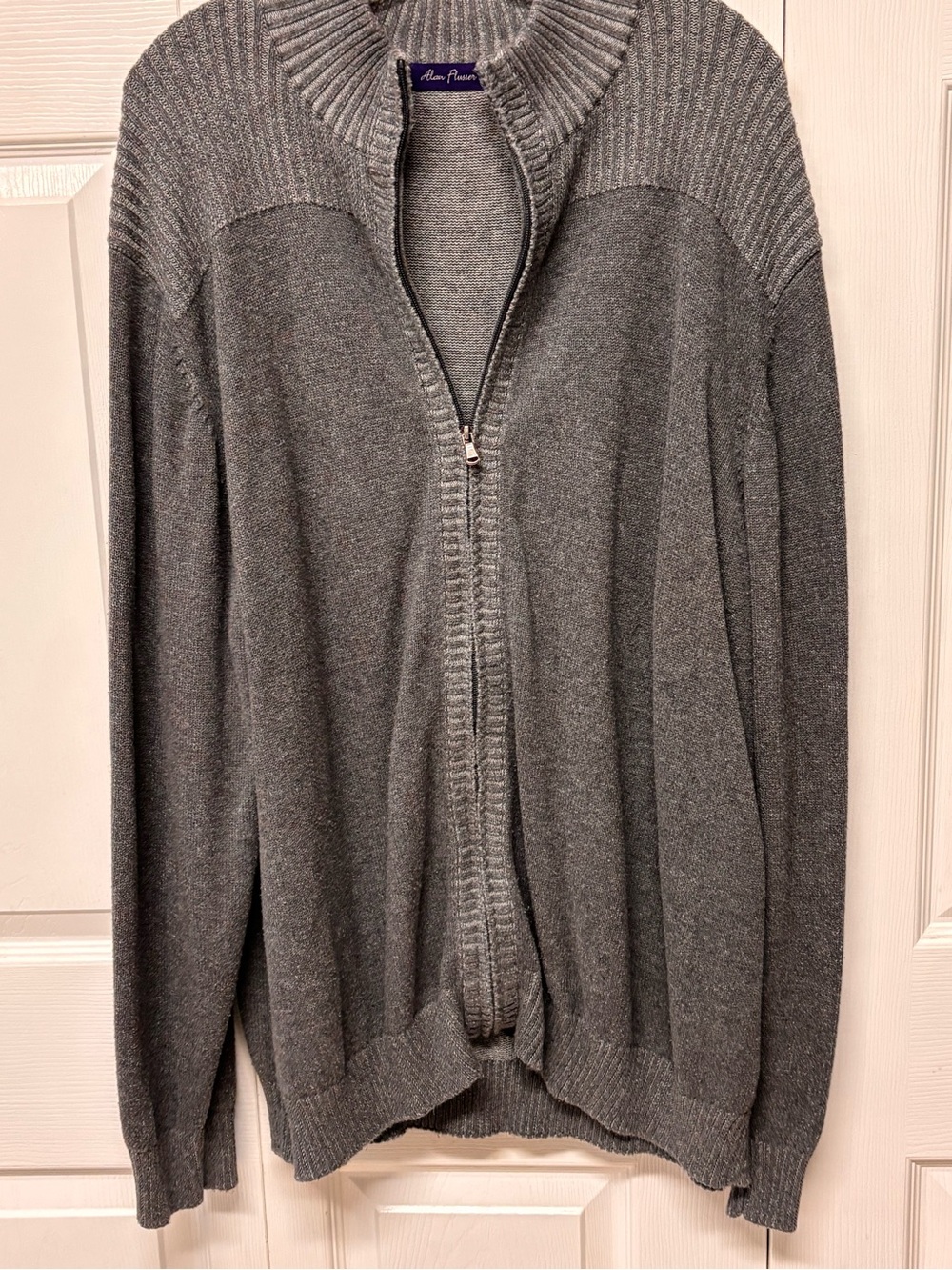 Alan Flusser Men's Charcoal Gray Zip-Up Sweater